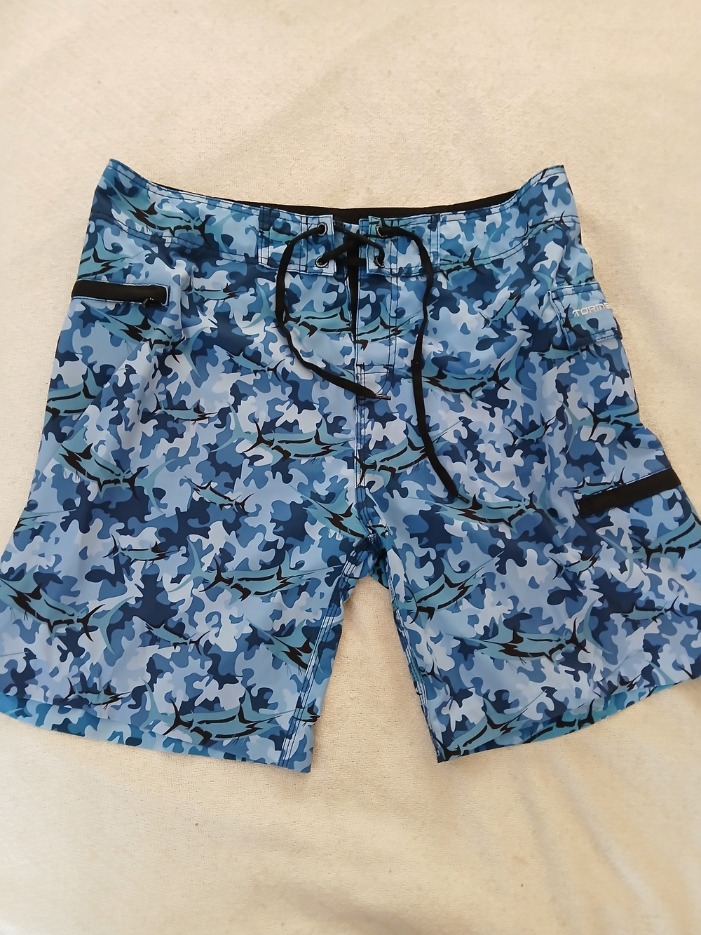 Men's Blue Marlin Camo Swim Fishing Shorts